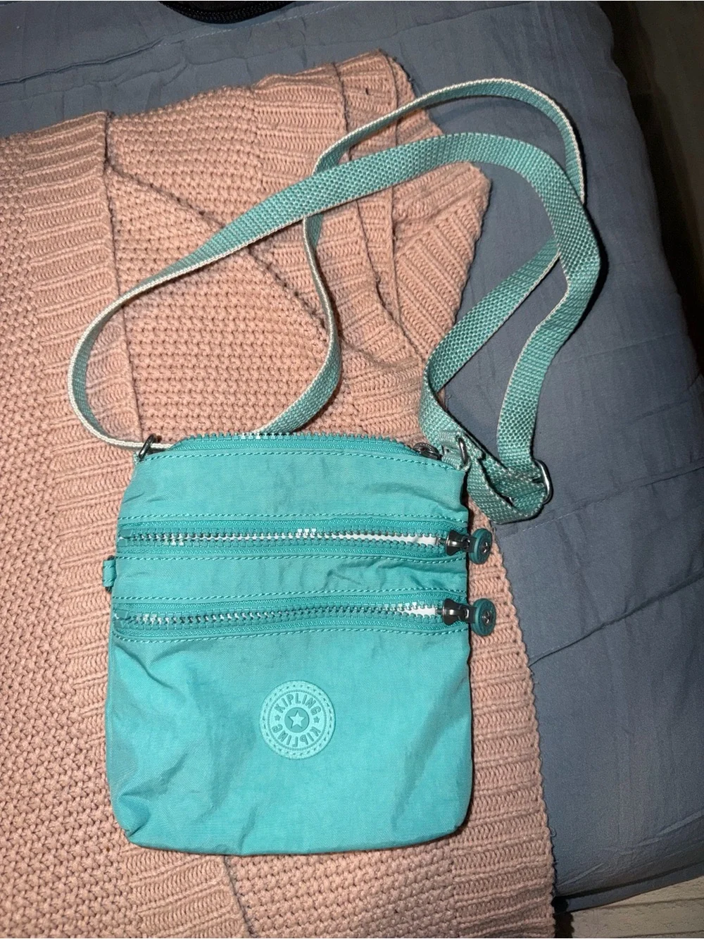Kipling Teal Crossbody Bag with Adjustable Strap